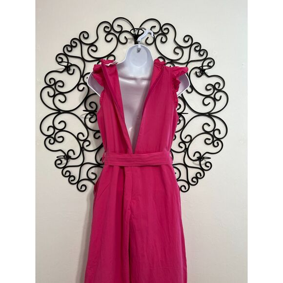 & Merci Pink Ruffle Neck Jumpsuit Size S - Picture 9 of 16